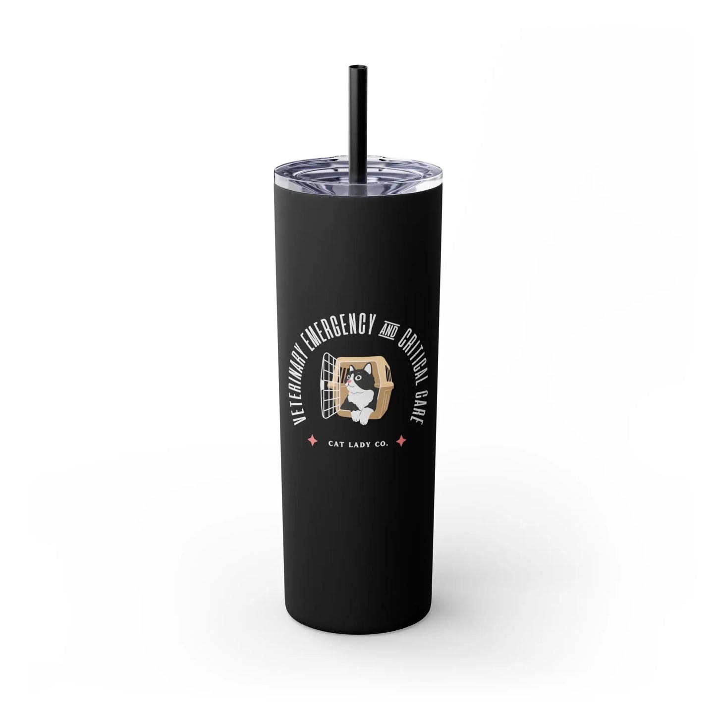 Vet Emergency & Critical Care Skinny Tumbler with Straw, 20oz Printify