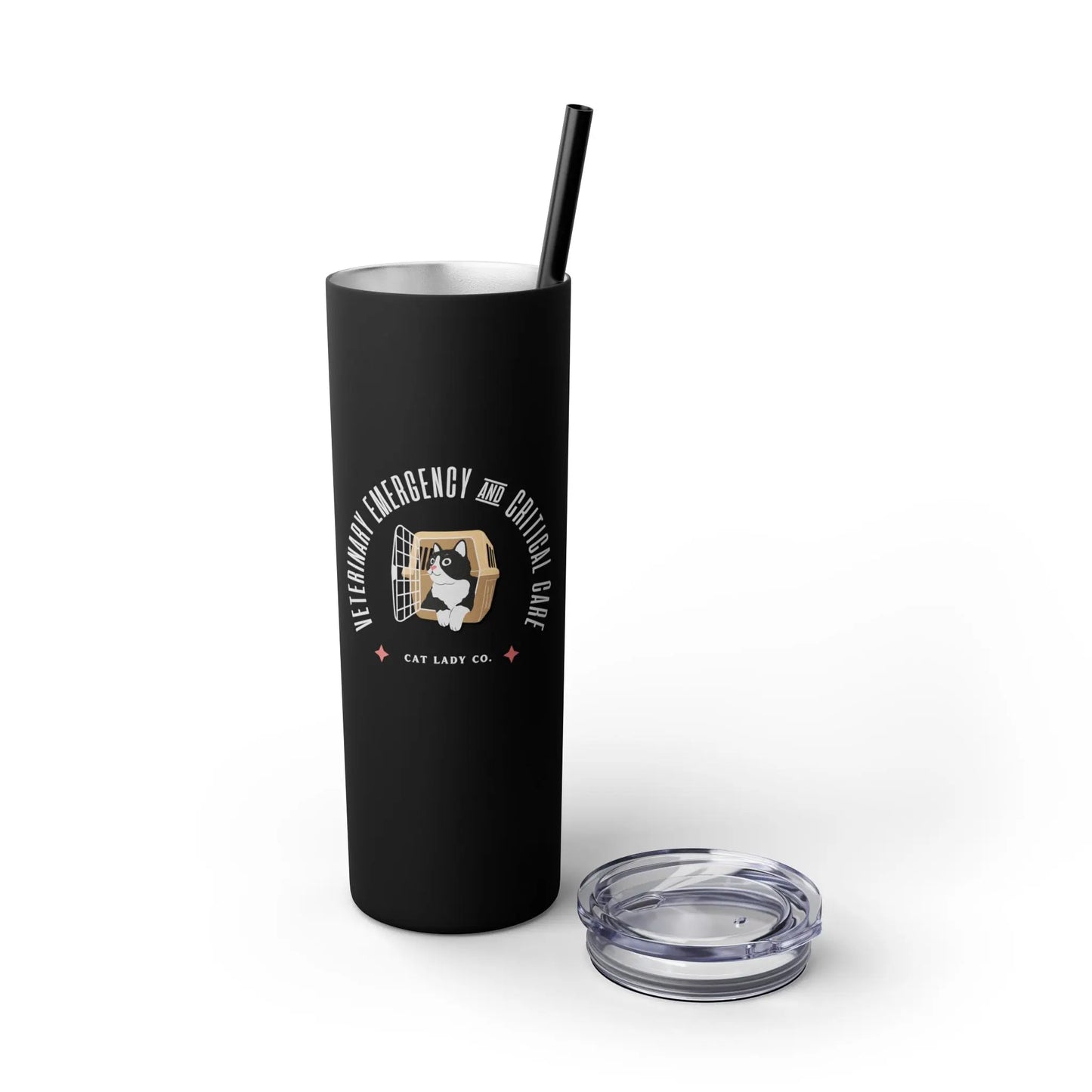 Vet Emergency & Critical Care Skinny Tumbler with Straw, 20oz Printify