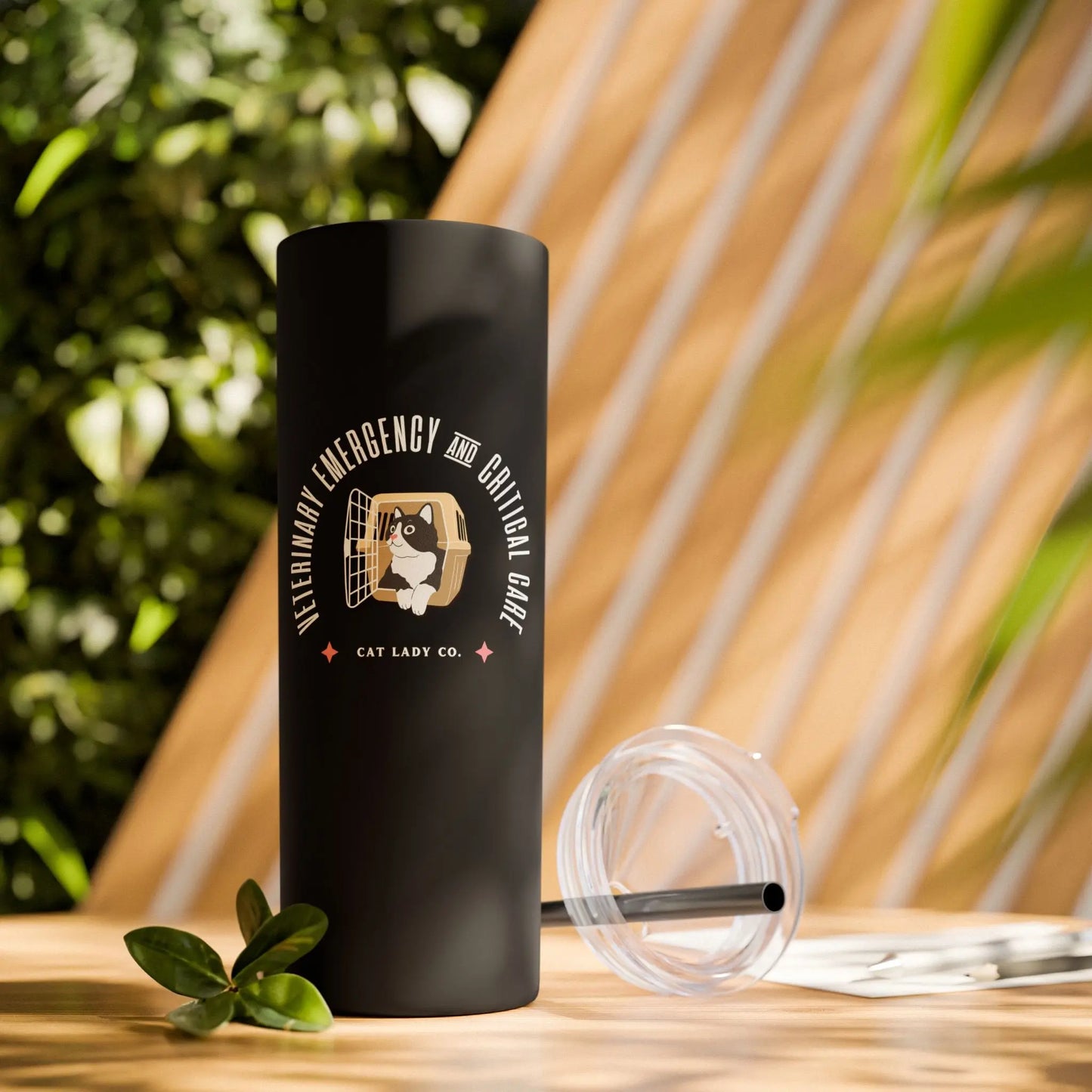 Vet Emergency & Critical Care Skinny Tumbler with Straw, 20oz Printify