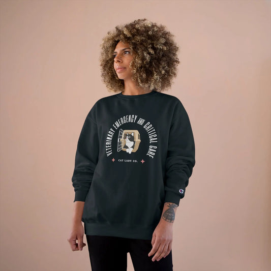 Champion Sweatshirt - Veterinary Emergency and Critical Care Printify