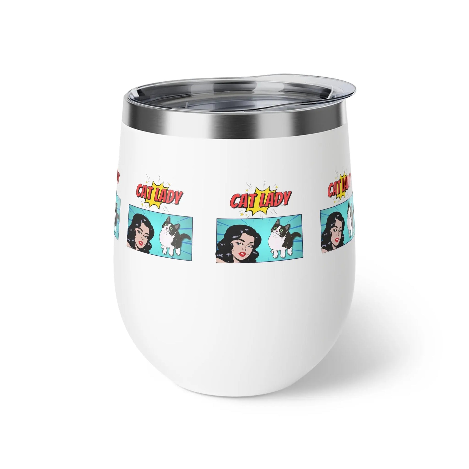 Comic Book (White) Copper Vacuum Insulated Cup, 12oz Printify