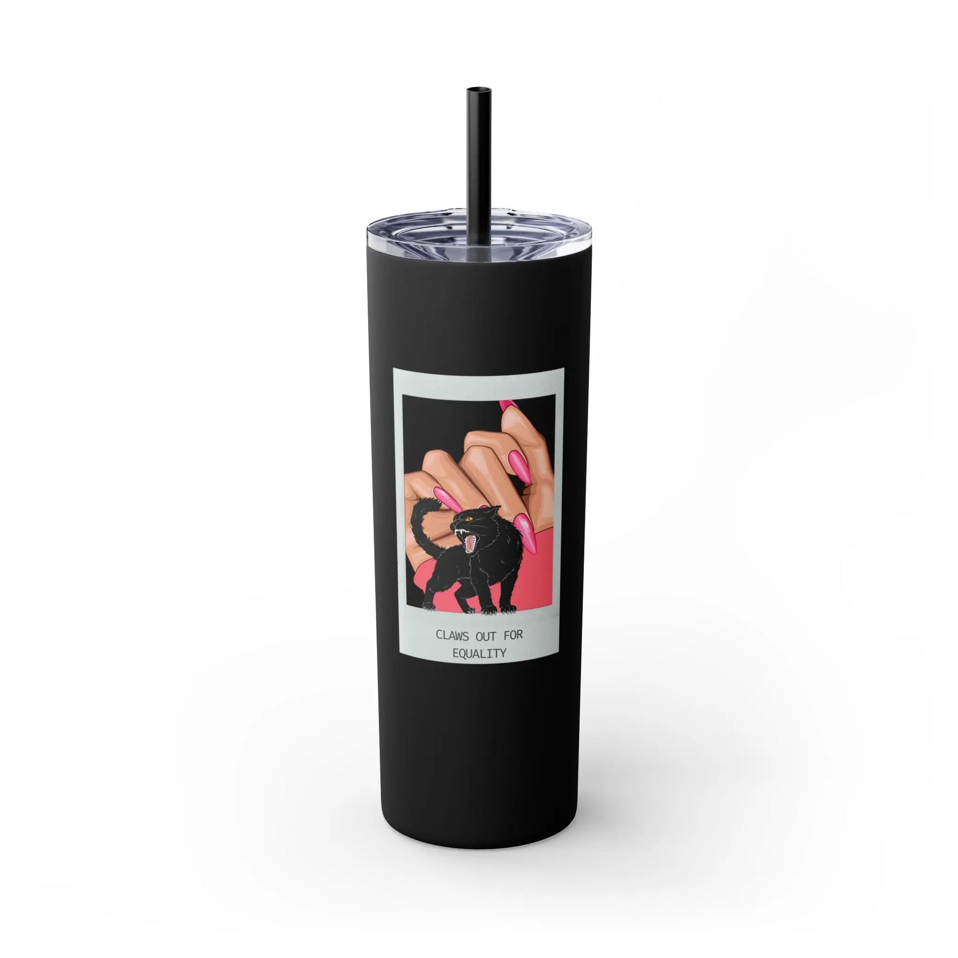 Copy of Skinny Tumbler with Straw, 20oz Childless Cat Lady Printify