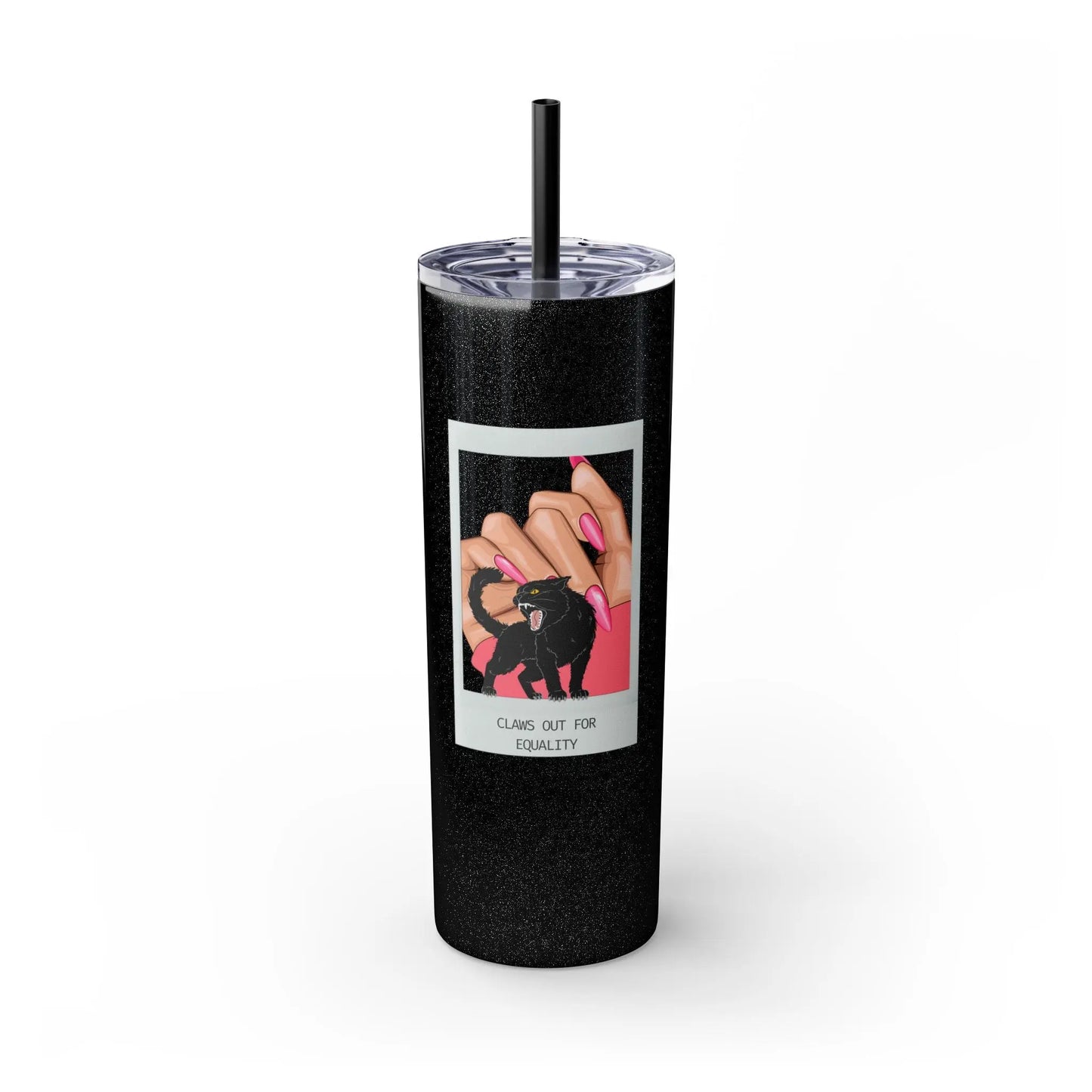 Copy of Skinny Tumbler with Straw, 20oz Childless Cat Lady Printify