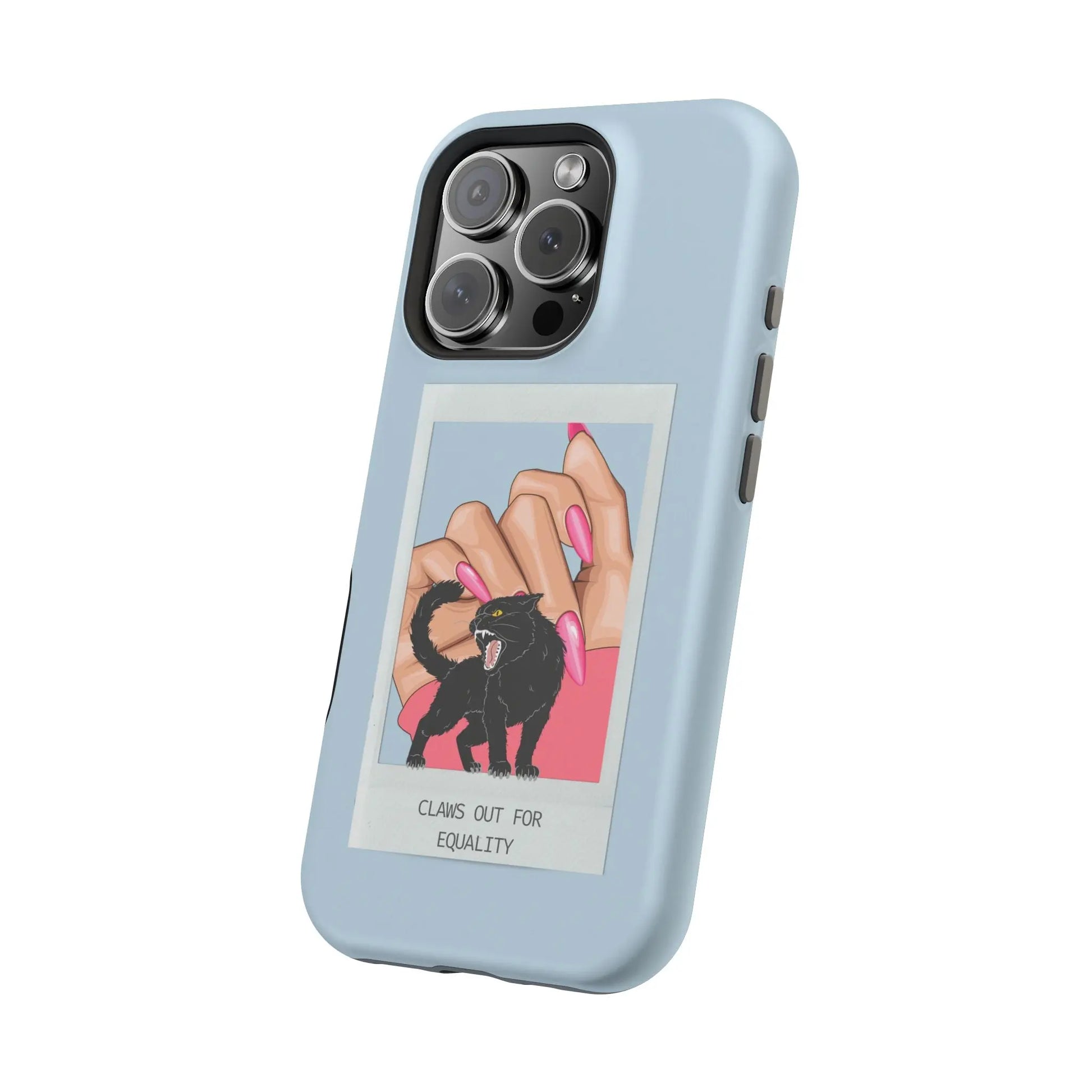 Magnetic Tough Cases - Claws Out For Equality (Light Blue) Printify