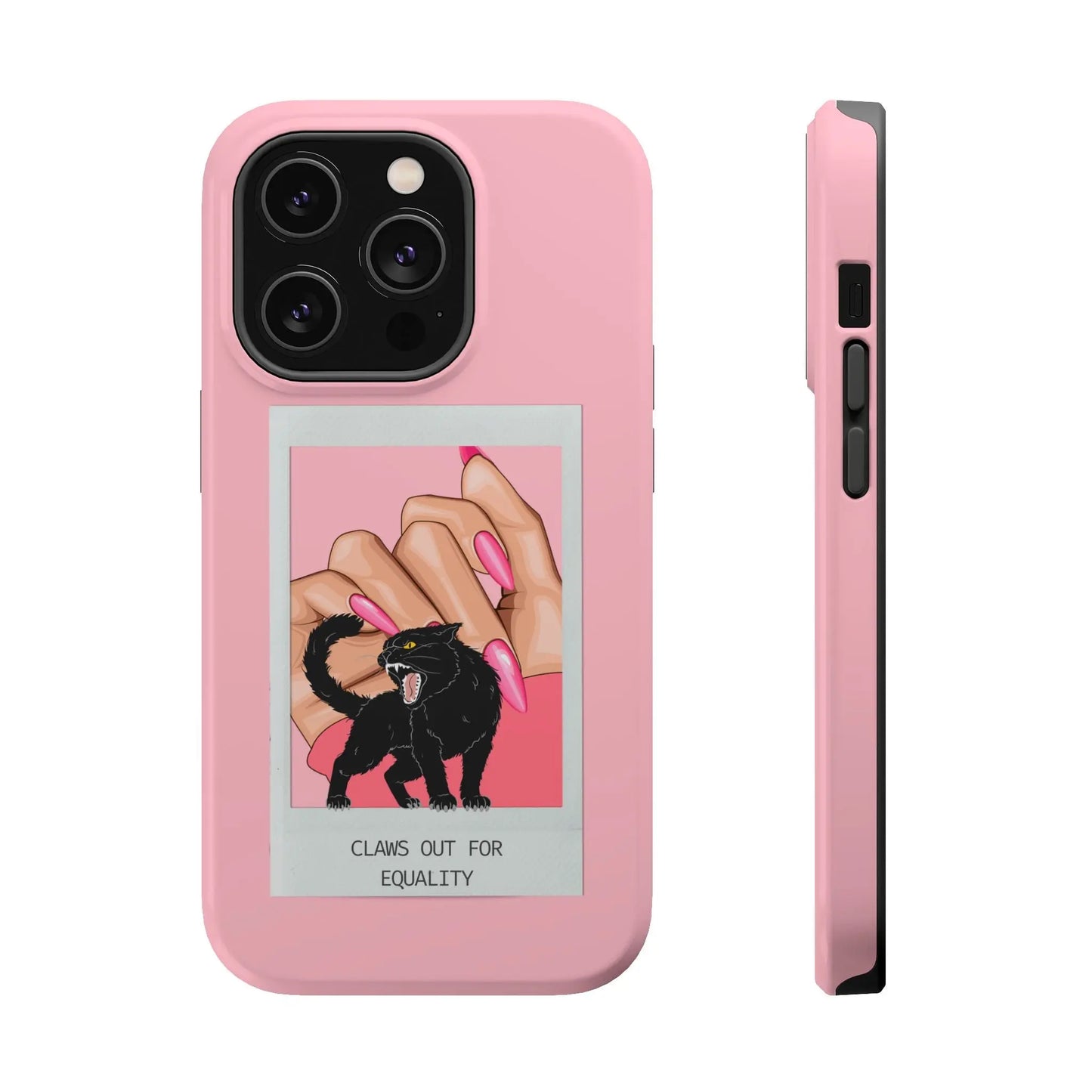 Magnetic Tough Phone Case - Claws Out For Equality (Pink) Printify