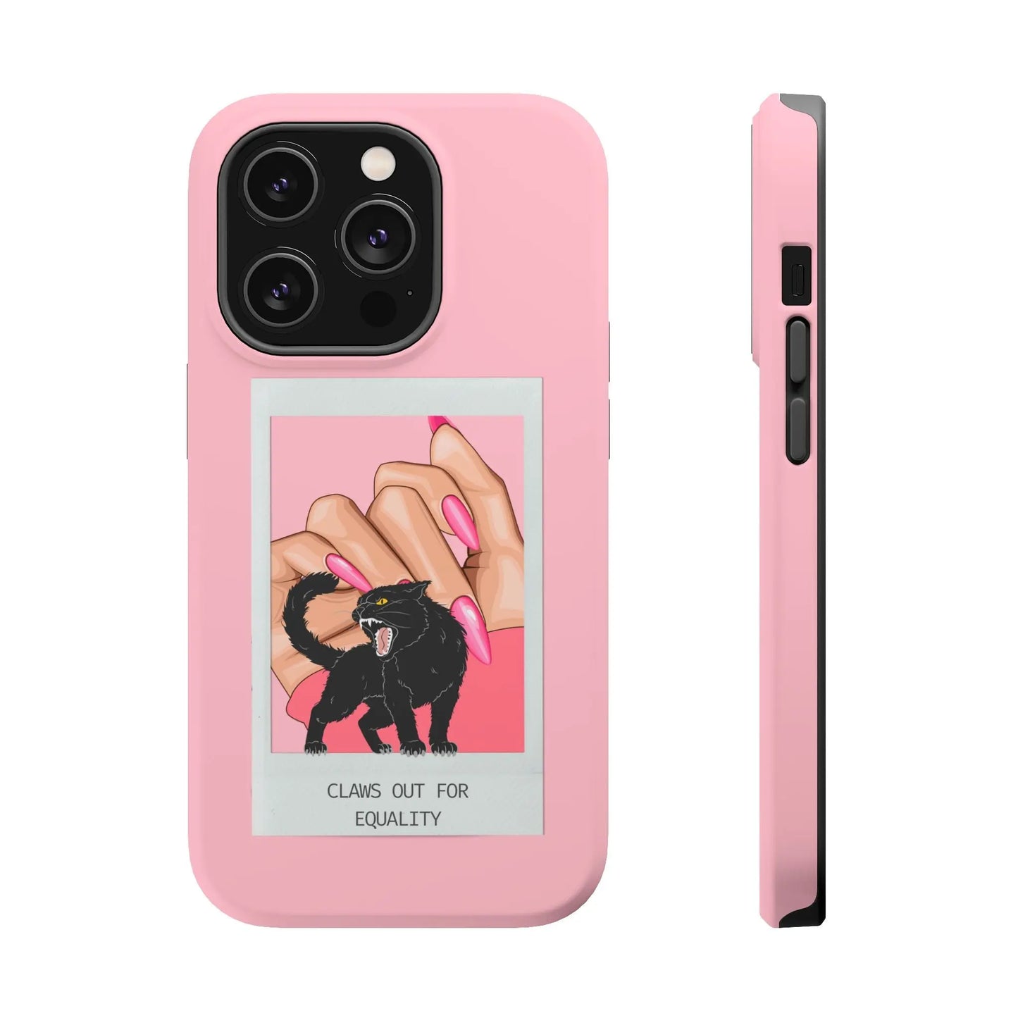 Magnetic Tough Phone Case - Claws Out For Equality (Pink) Printify