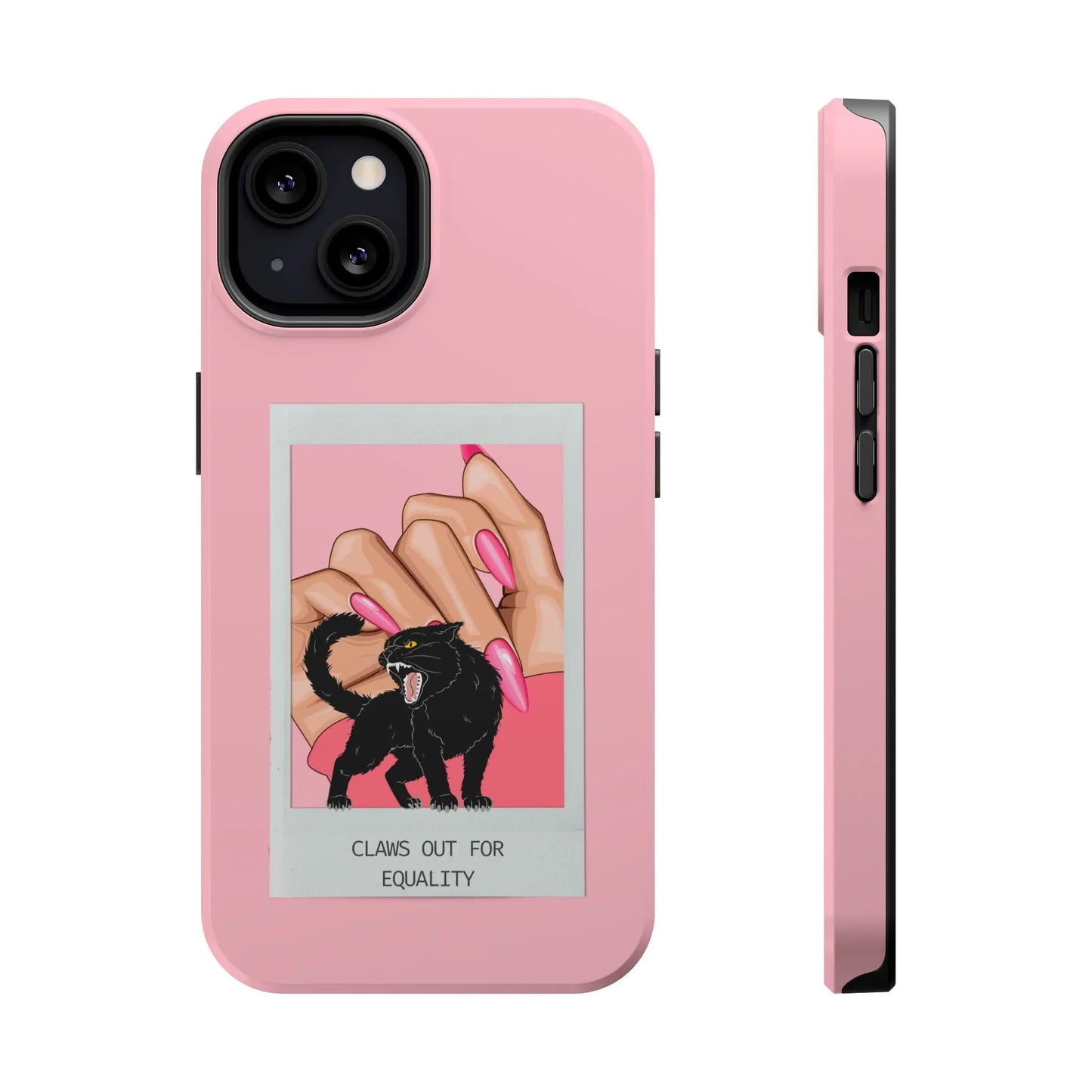 Magnetic Tough Phone Case - Claws Out For Equality (Pink) Printify