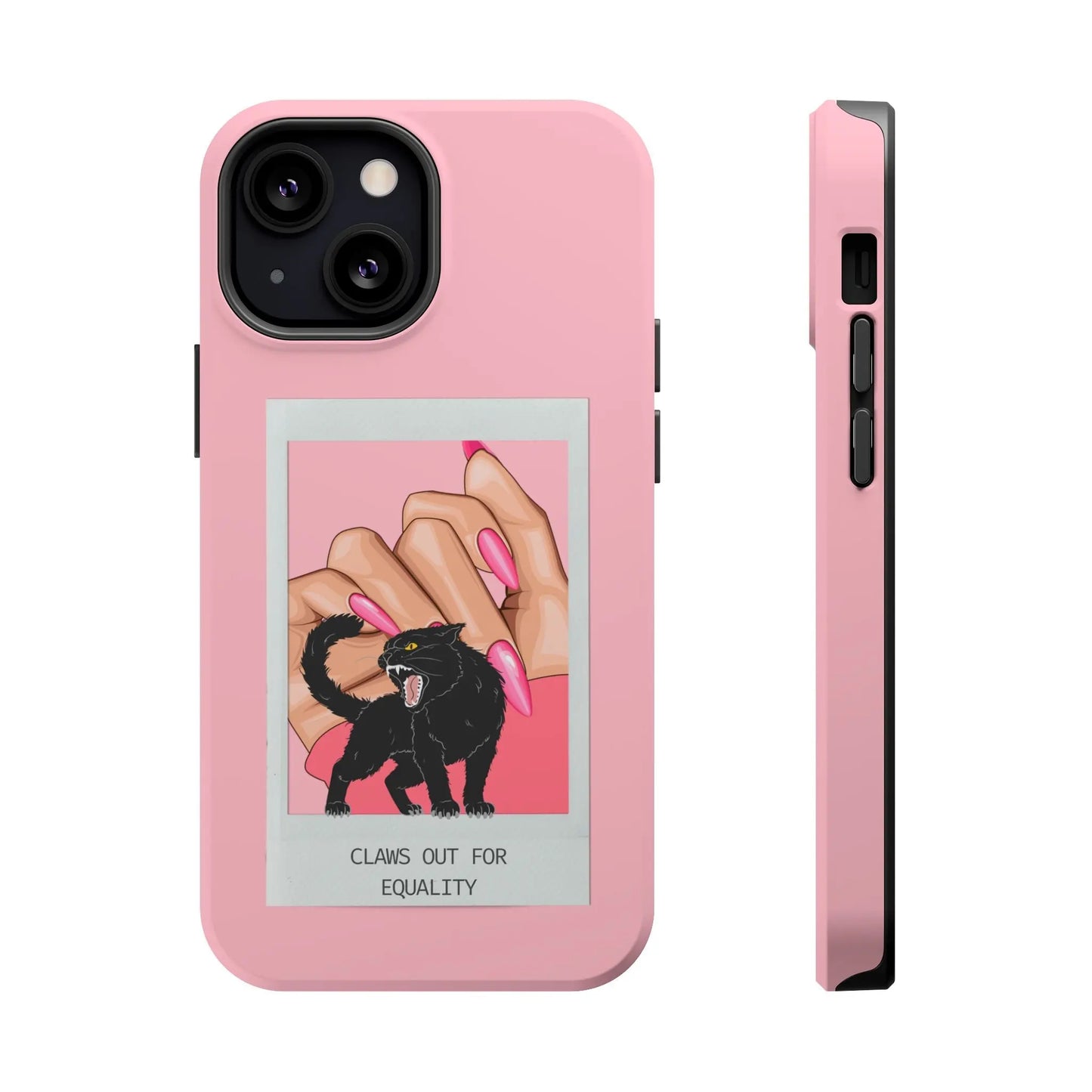 Magnetic Tough Phone Case - Claws Out For Equality (Pink) Printify