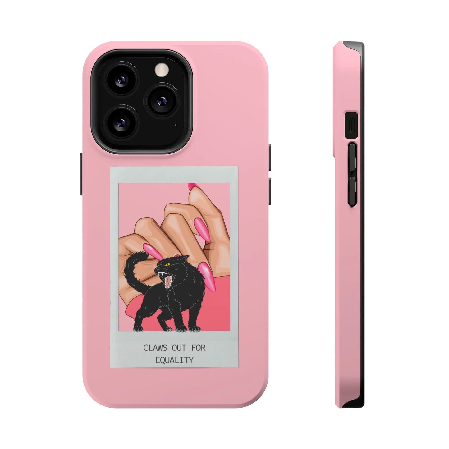 Magnetic Tough Phone Case - Claws Out For Equality (Pink) Printify