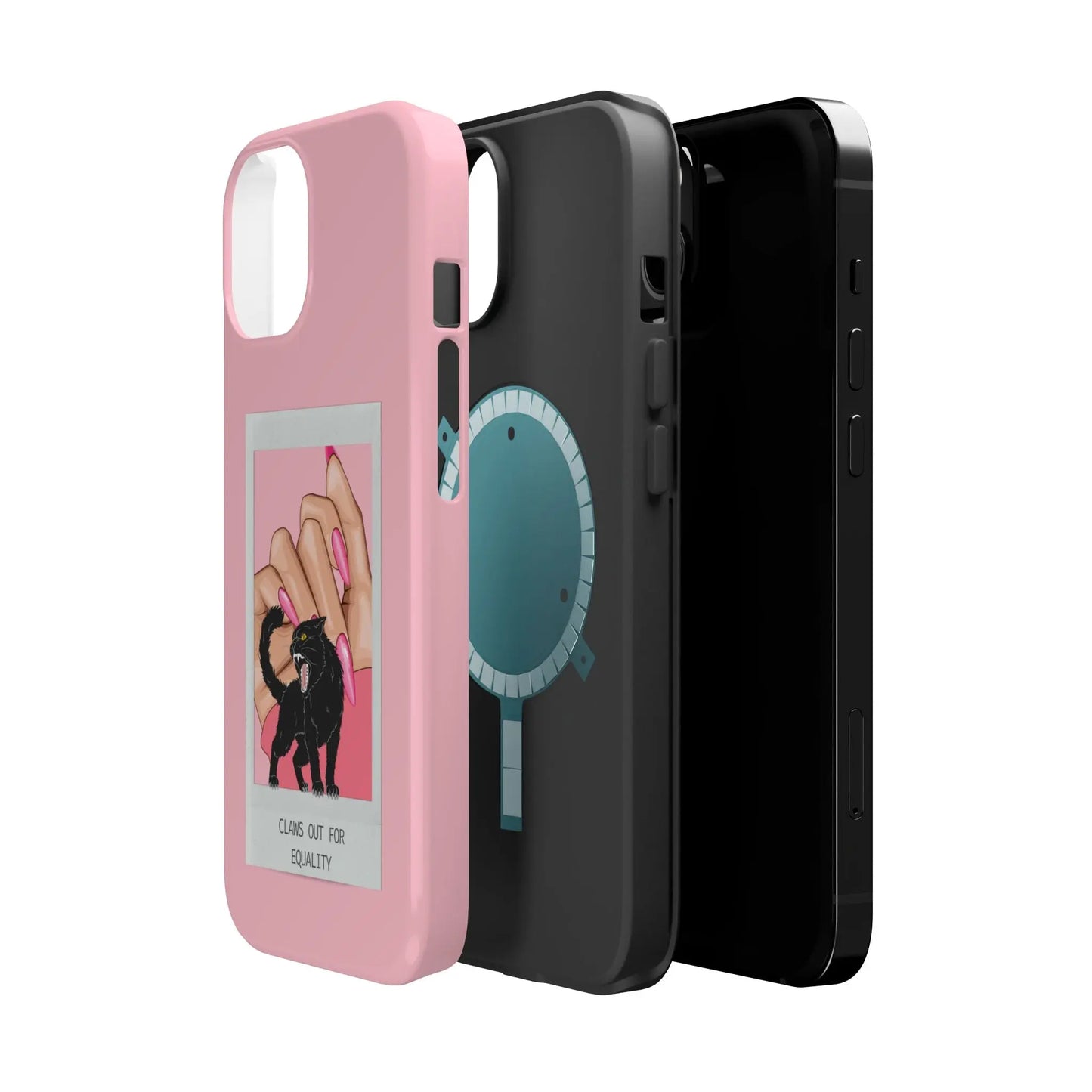 Magnetic Tough Phone Case - Claws Out For Equality (Pink) Printify