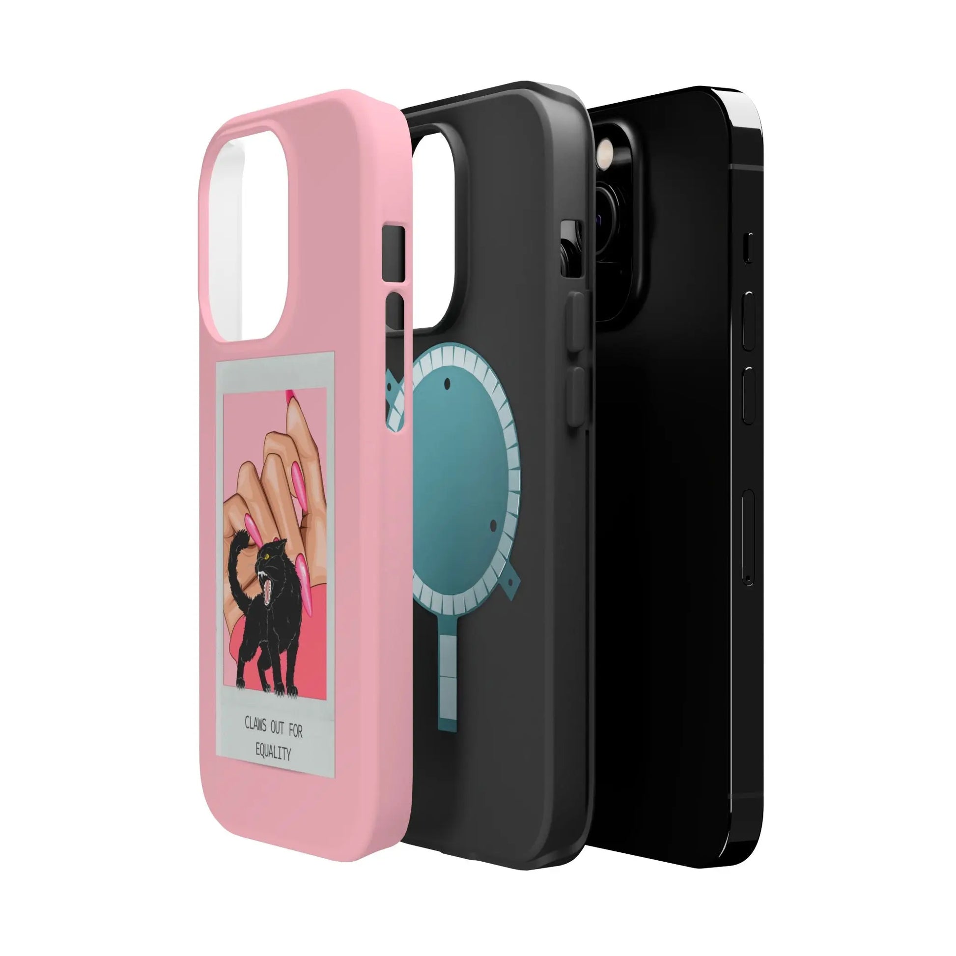 Magnetic Tough Phone Case - Claws Out For Equality (Pink) Printify