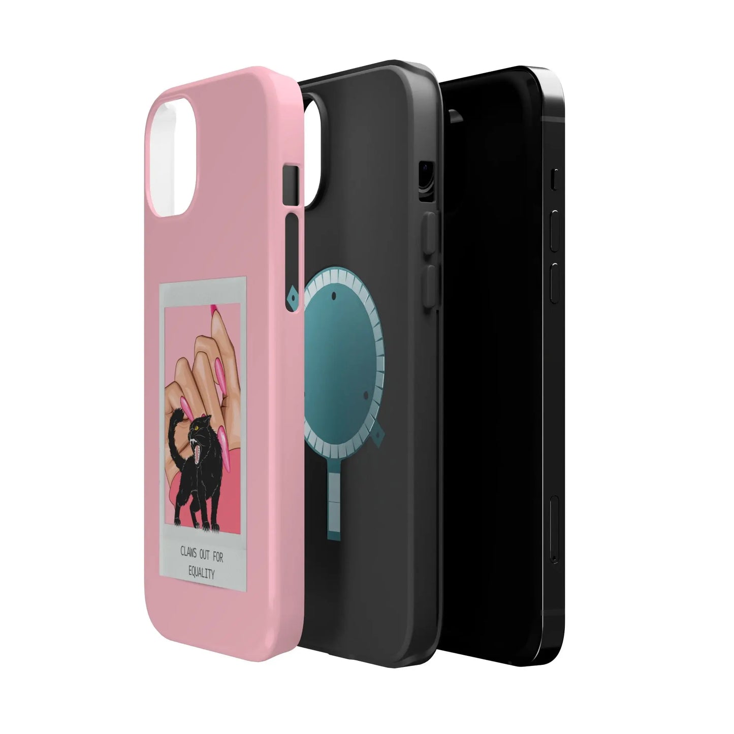 Magnetic Tough Phone Case - Claws Out For Equality (Pink) Printify