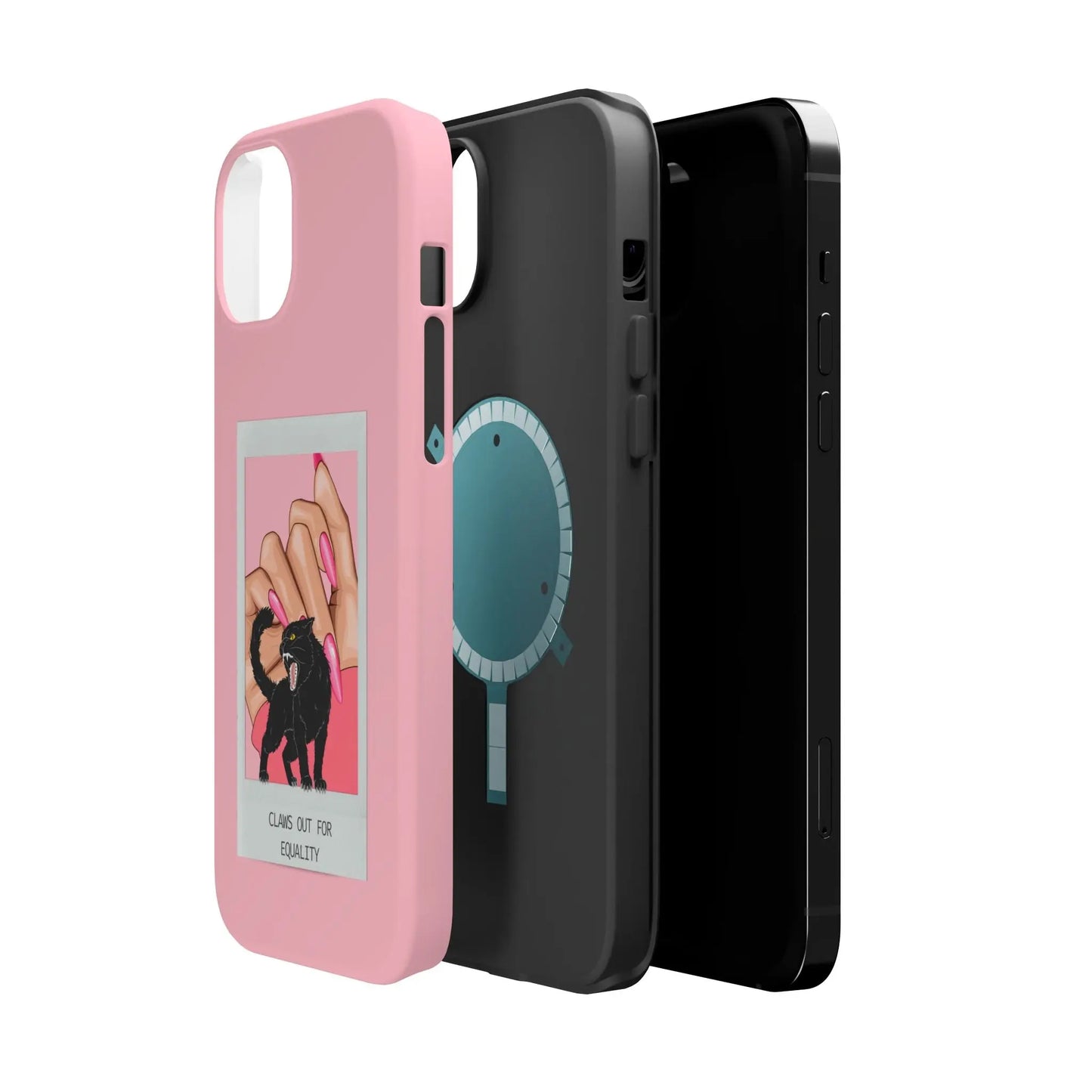 Magnetic Tough Phone Case - Claws Out For Equality (Pink) Printify