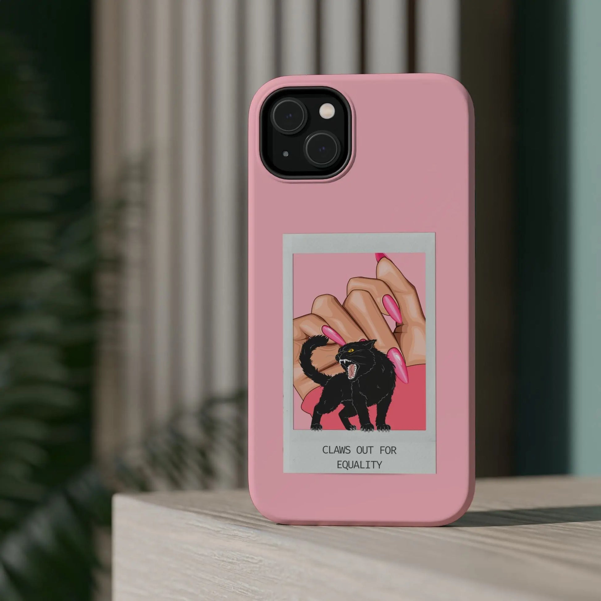 Magnetic Tough Phone Case - Claws Out For Equality (Pink) Printify