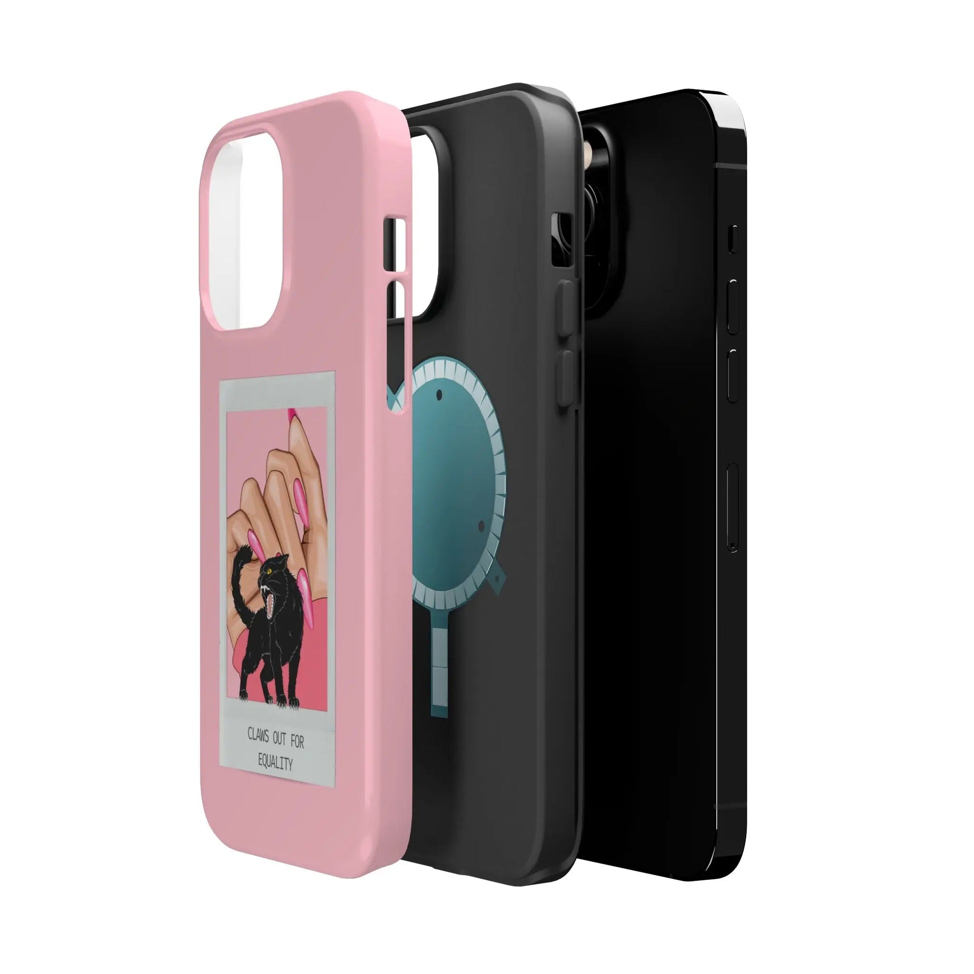 Magnetic Tough Phone Case - Claws Out For Equality (Pink) Printify