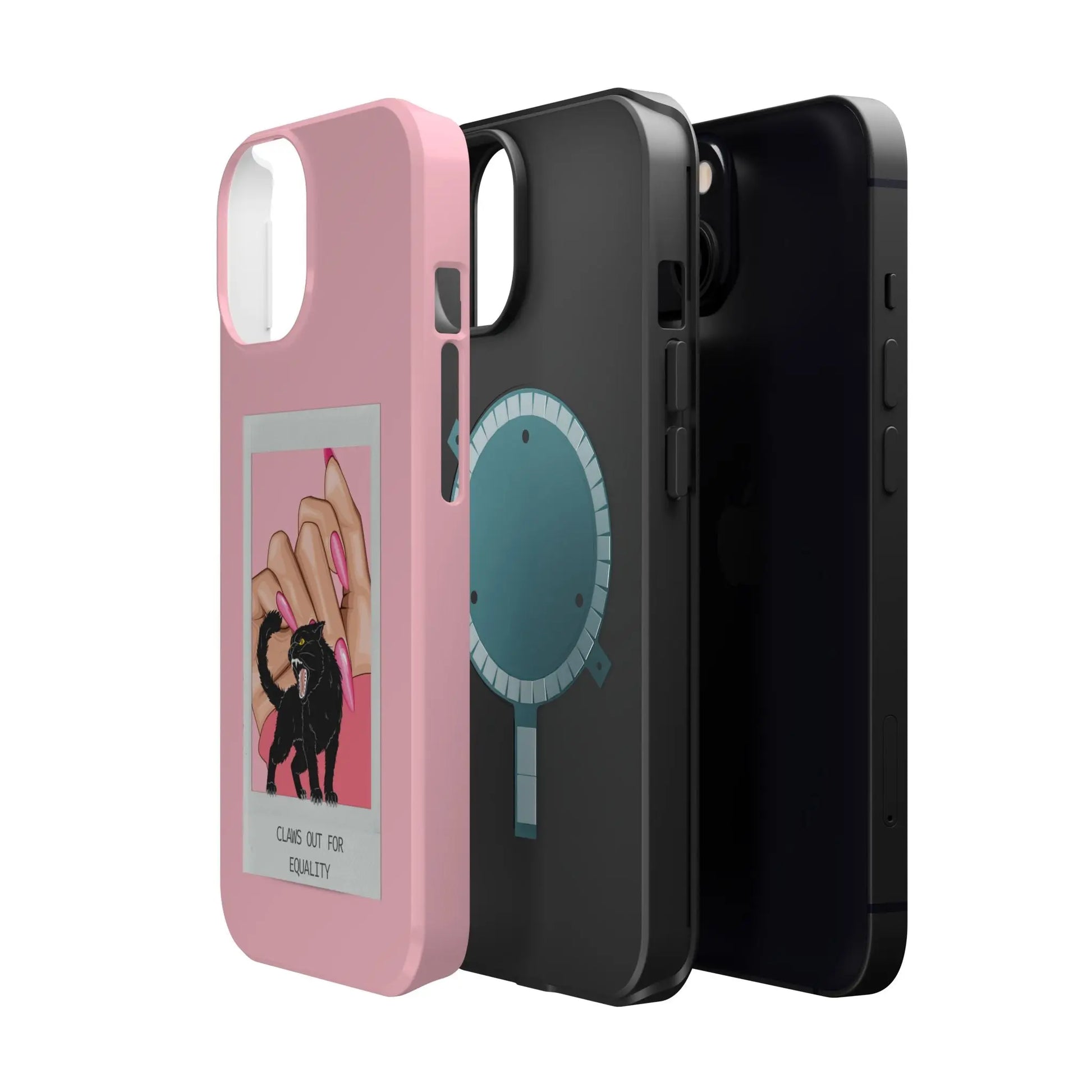 Magnetic Tough Phone Case - Claws Out For Equality (Pink) Printify