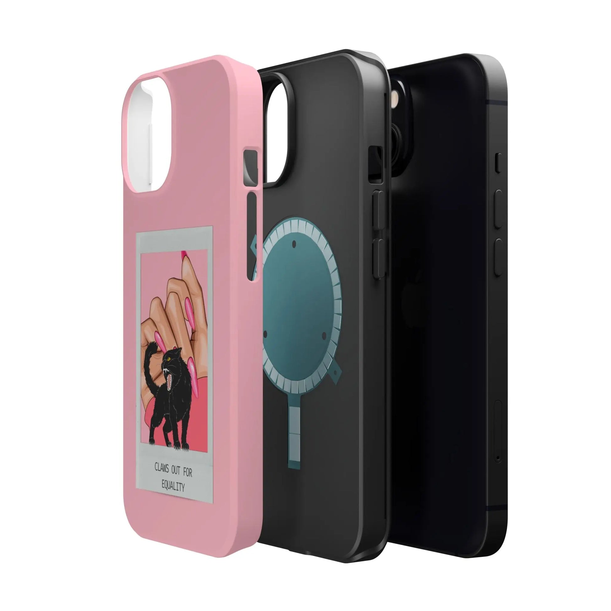 Magnetic Tough Phone Case - Claws Out For Equality (Pink) Printify