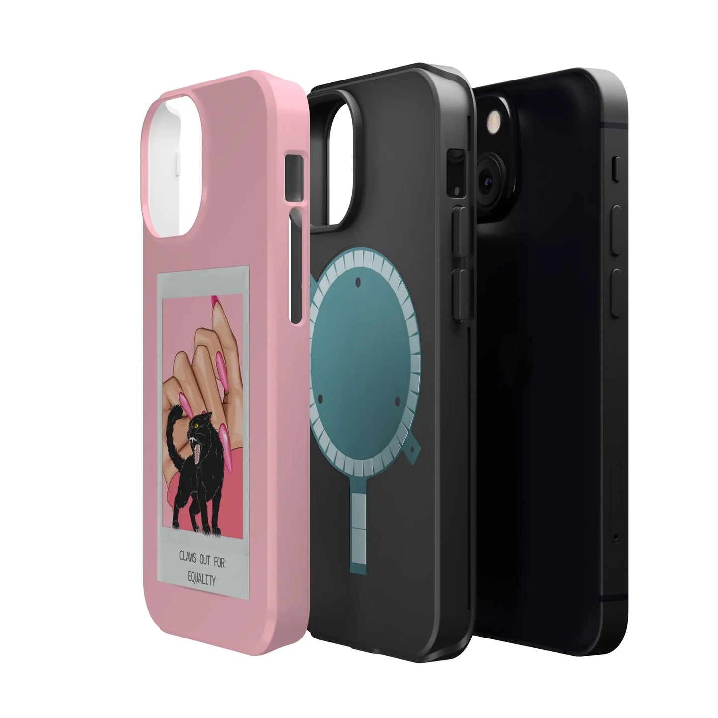 Magnetic Tough Phone Case - Claws Out For Equality (Pink) Printify