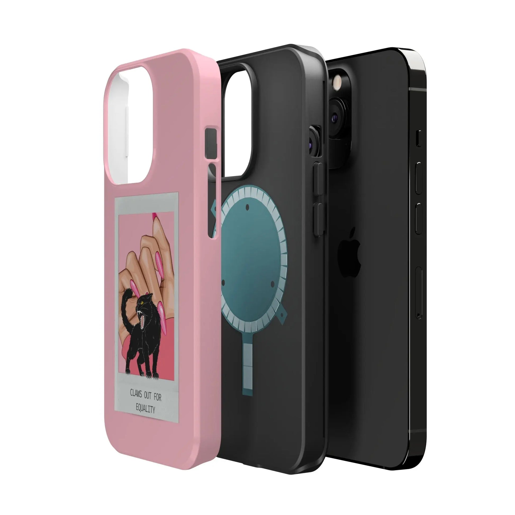 Magnetic Tough Phone Case - Claws Out For Equality (Pink) Printify