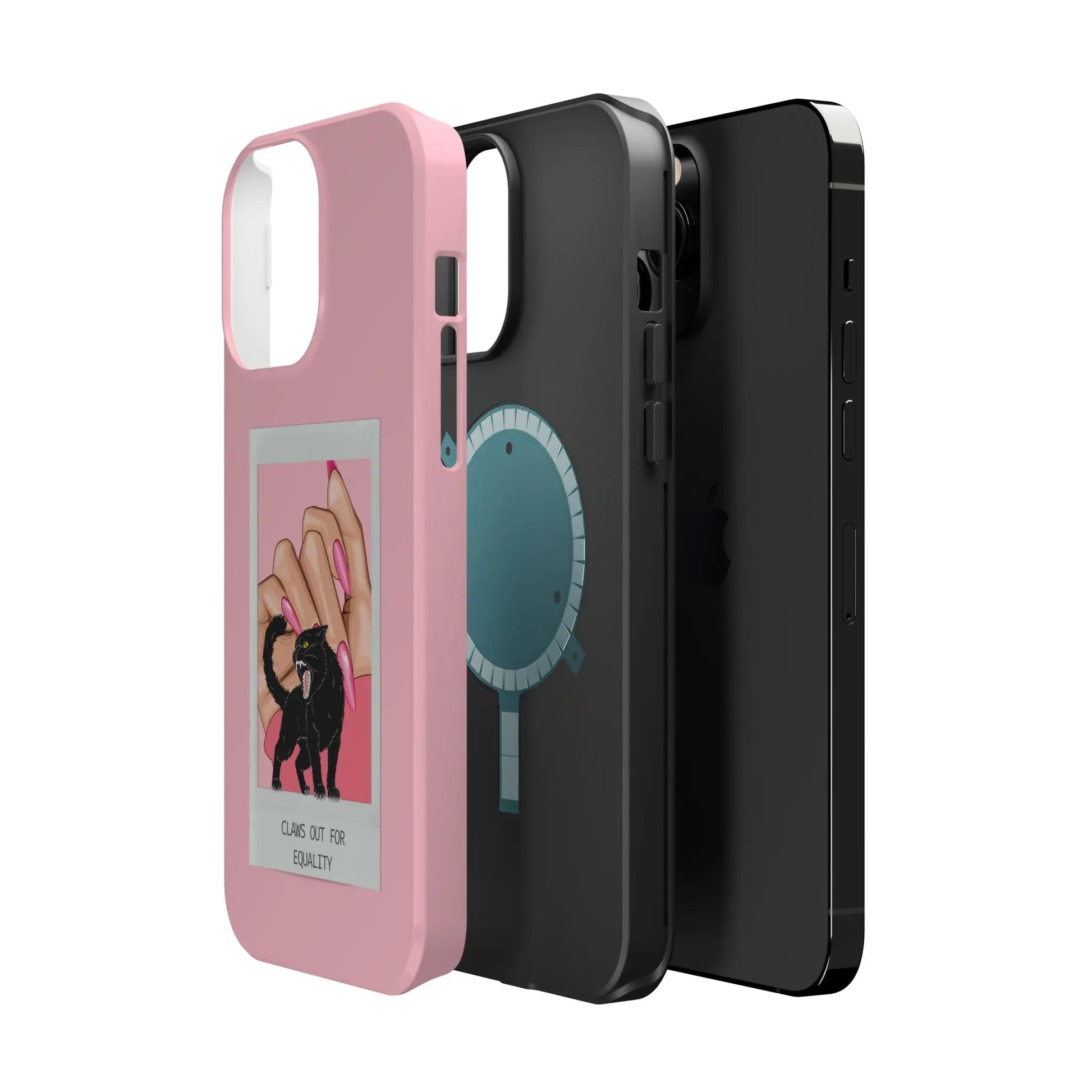 Magnetic Tough Phone Case - Claws Out For Equality (Pink) Printify