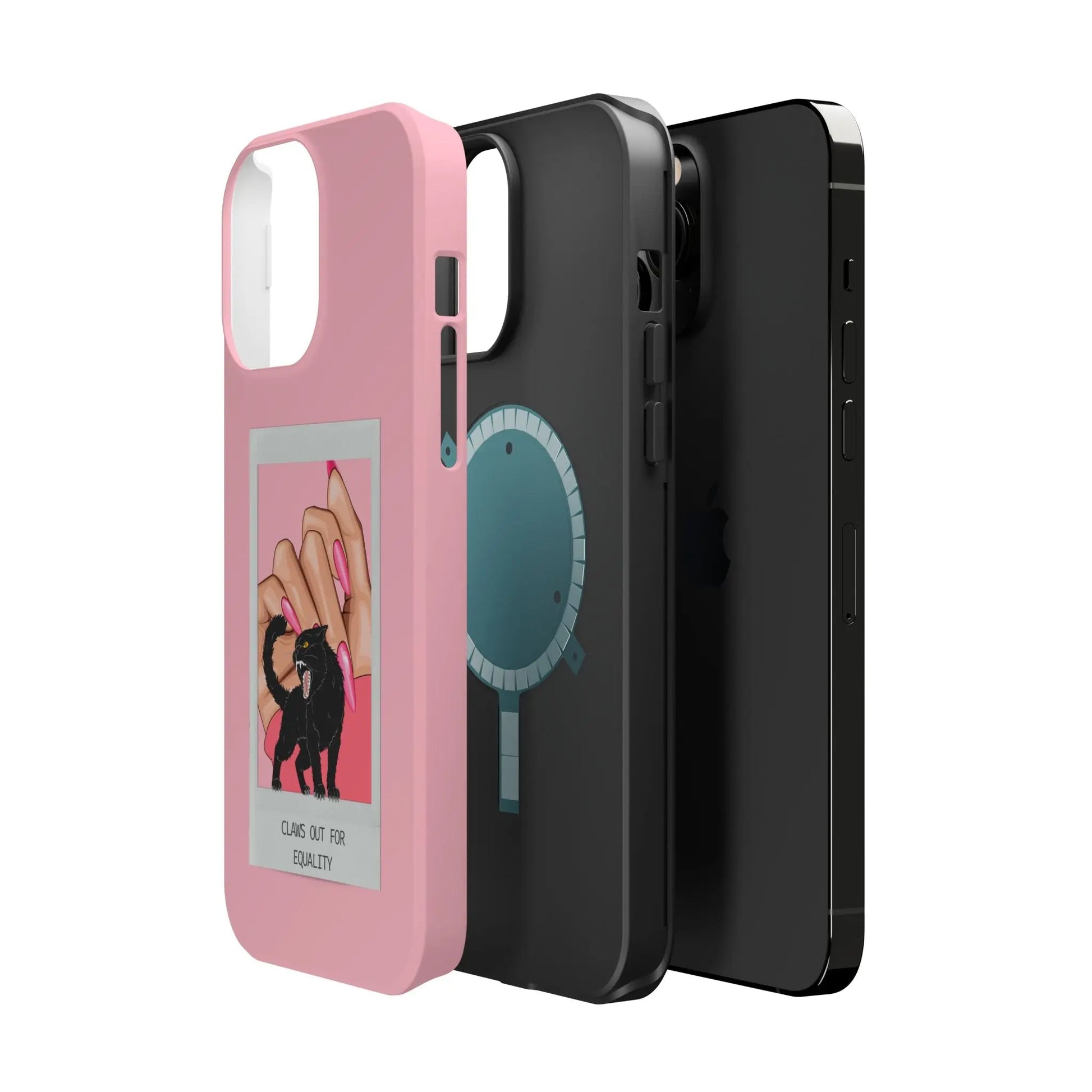 Magnetic Tough Phone Case - Claws Out For Equality (Pink) Printify