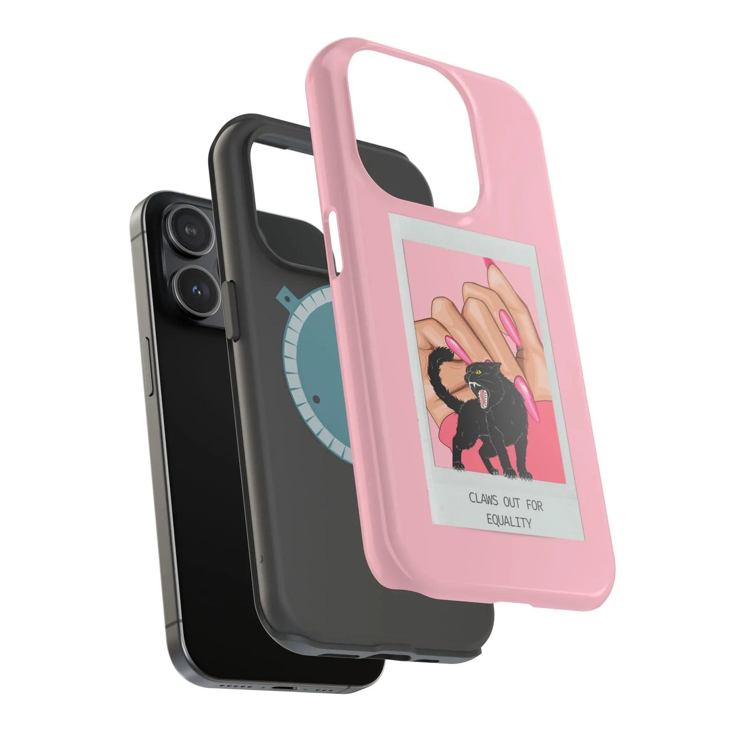 Magnetic Tough Phone Case - Claws Out For Equality (Pink) Printify