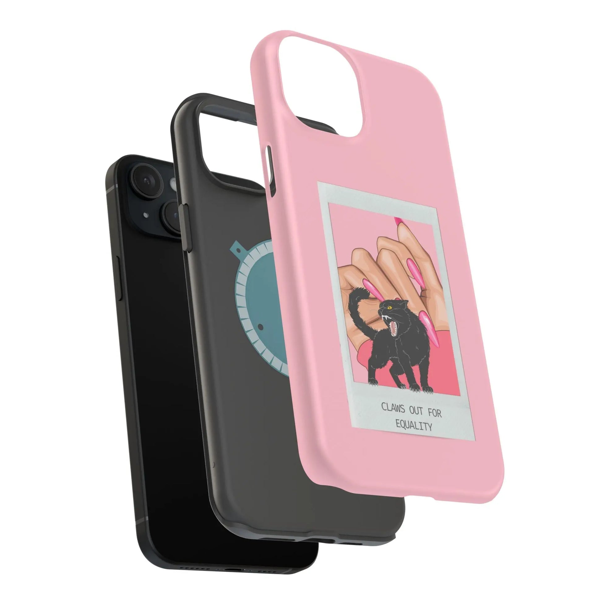 Magnetic Tough Phone Case - Claws Out For Equality (Pink) Printify