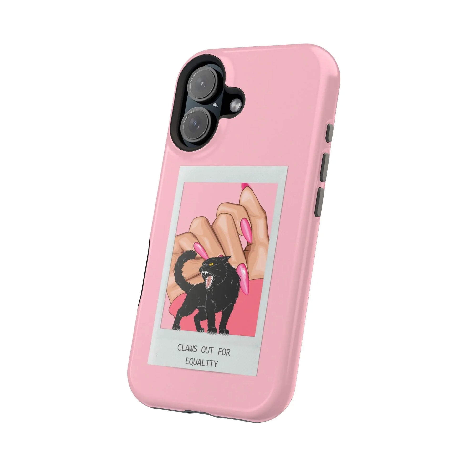 Magnetic Tough Phone Case - Claws Out For Equality (Pink) Printify