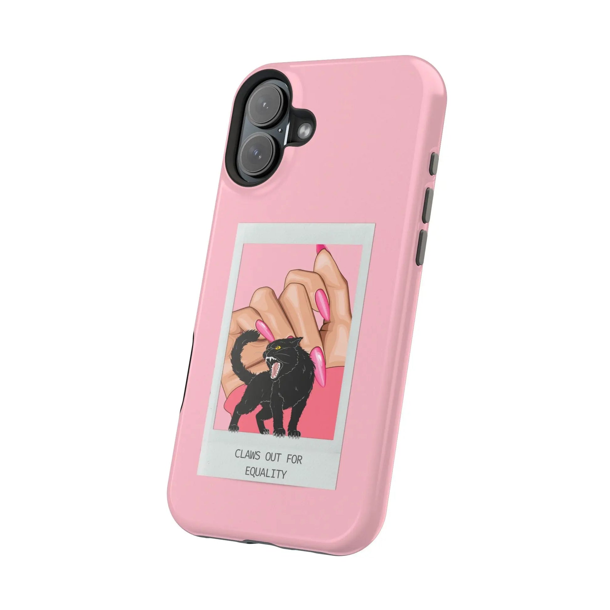 Magnetic Tough Phone Case - Claws Out For Equality (Pink) Printify