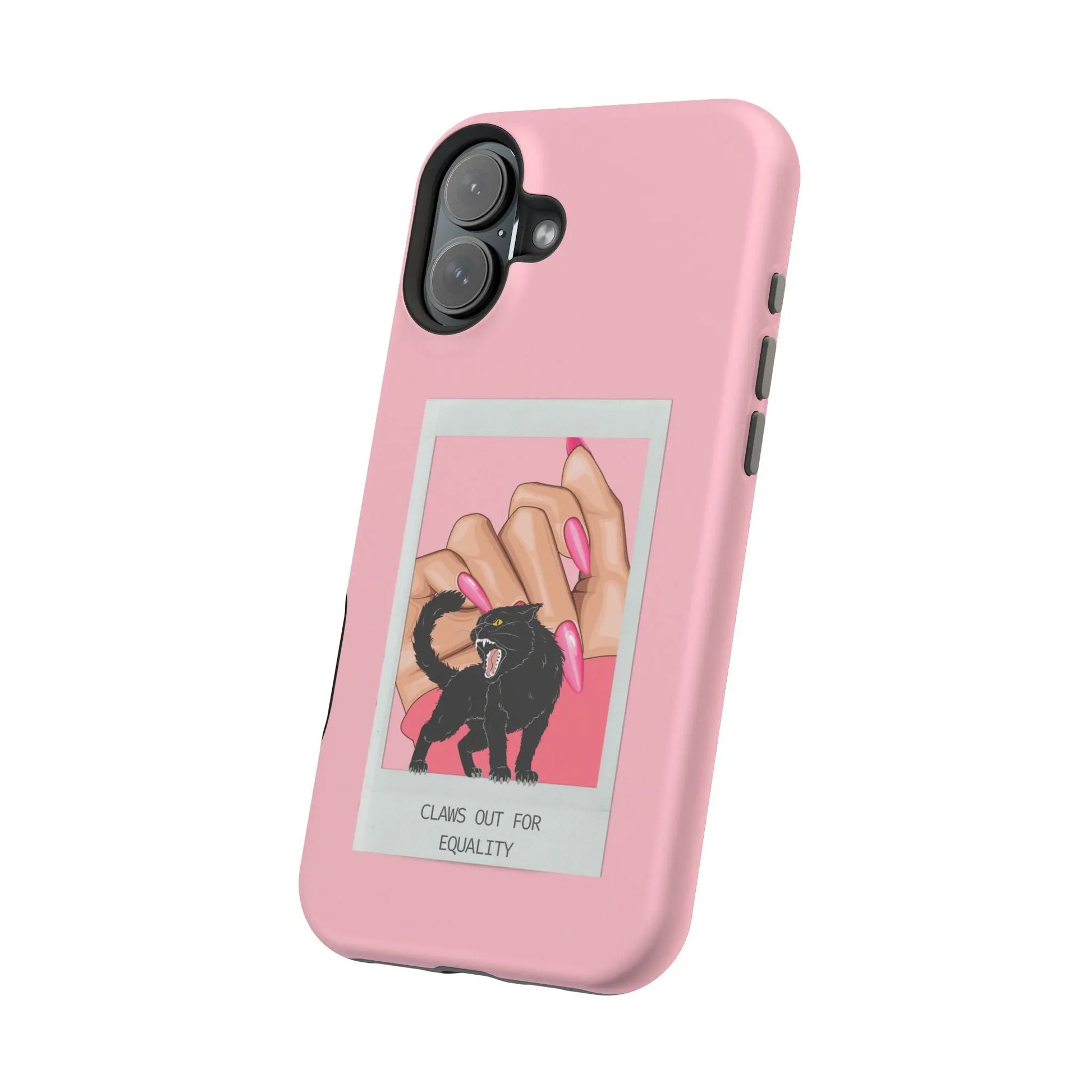 Magnetic Tough Phone Case - Claws Out For Equality (Pink) Printify