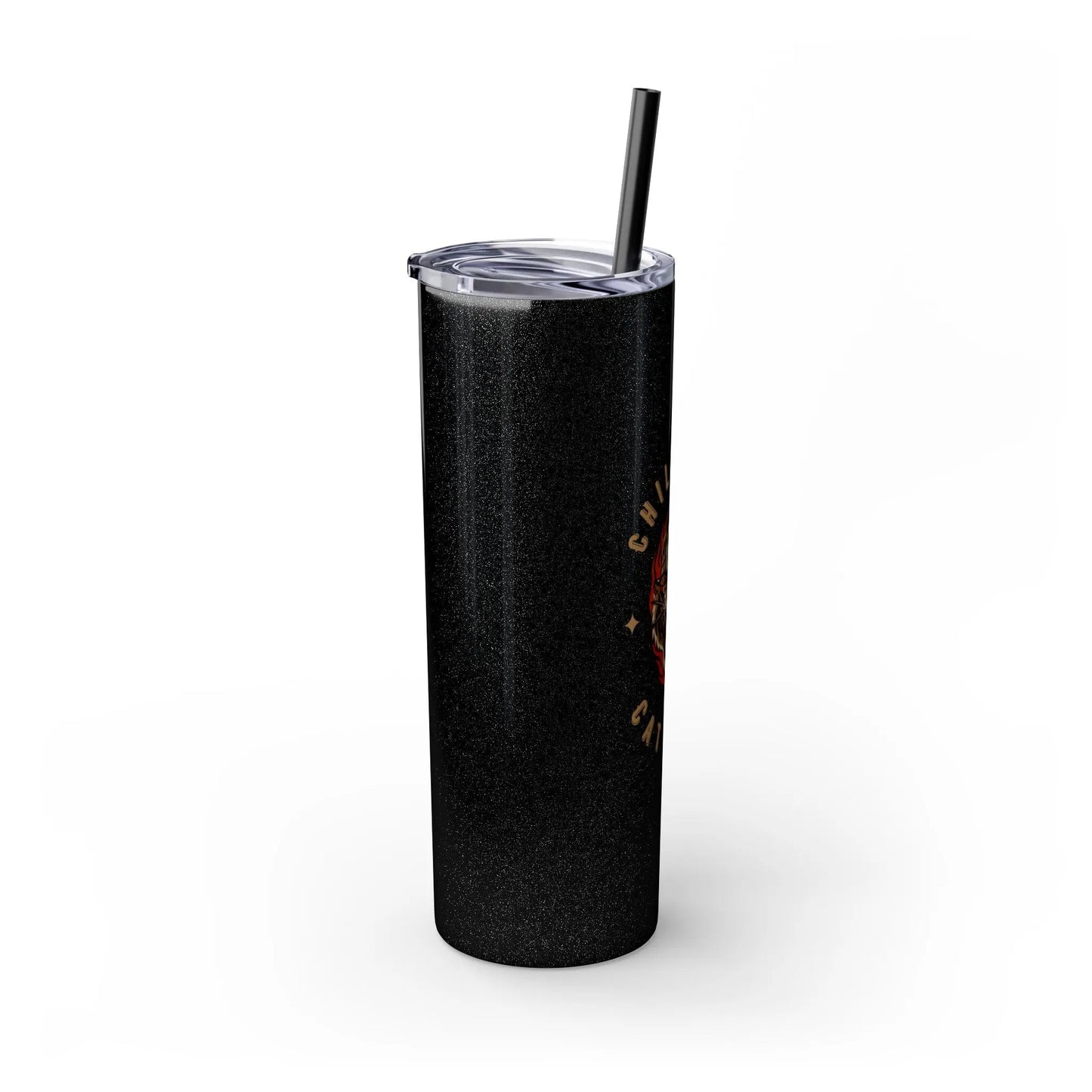 Skinny Tumbler with Straw, 20oz Childless Cat Lady Printify