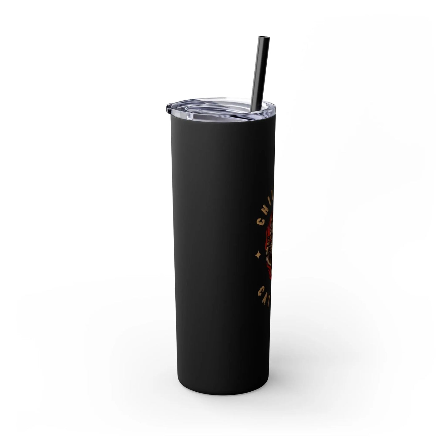 Skinny Tumbler with Straw, 20oz Childless Cat Lady Printify