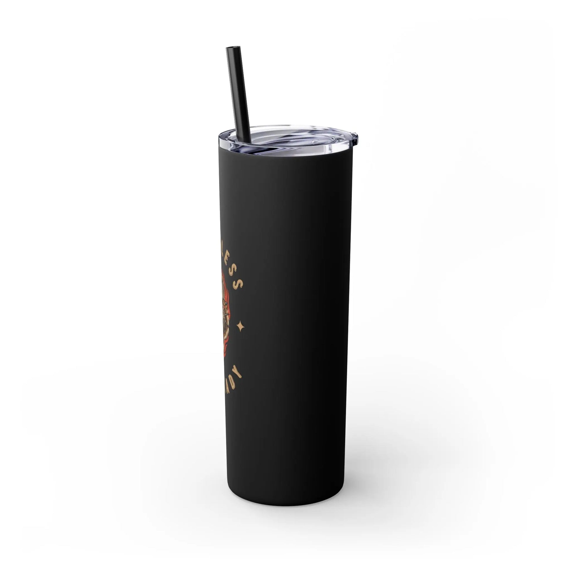 Skinny Tumbler with Straw, 20oz Childless Cat Lady Printify