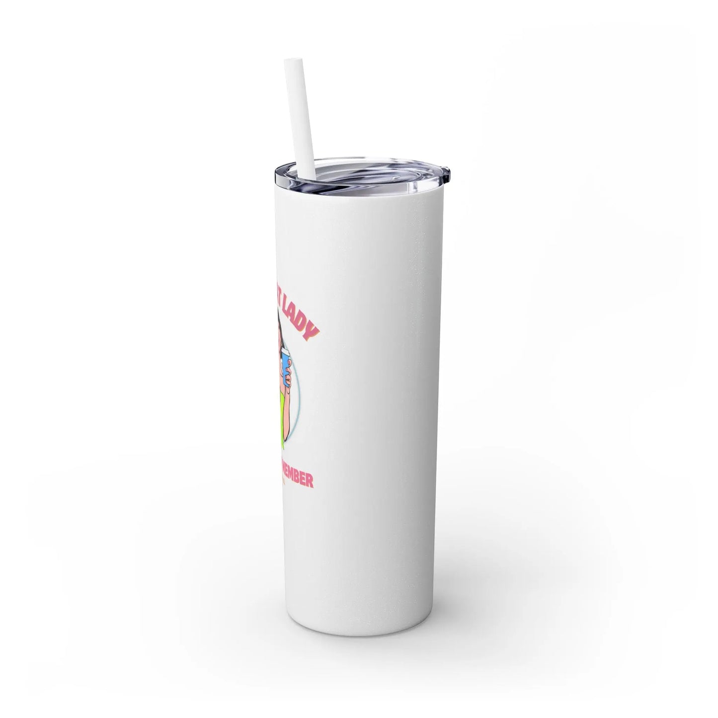 Skinny Tumbler with Straw, 20oz - Crazy Cat Lady Printify