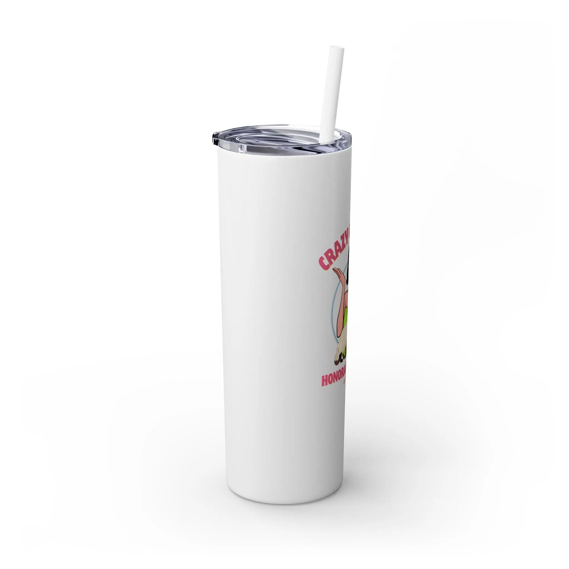 Skinny Tumbler with Straw, 20oz - Crazy Cat Lady Printify