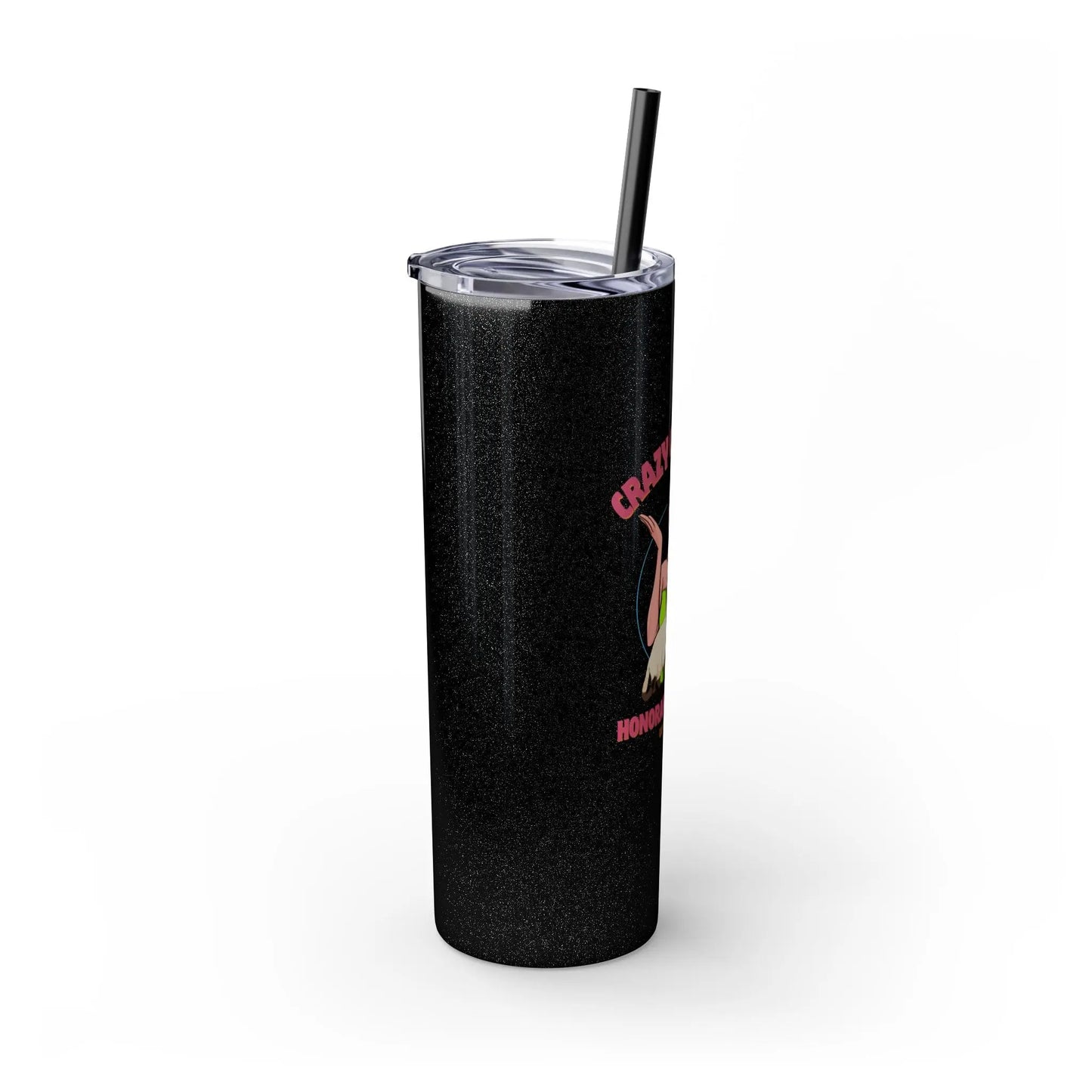 Skinny Tumbler with Straw, 20oz - Crazy Cat Lady Printify