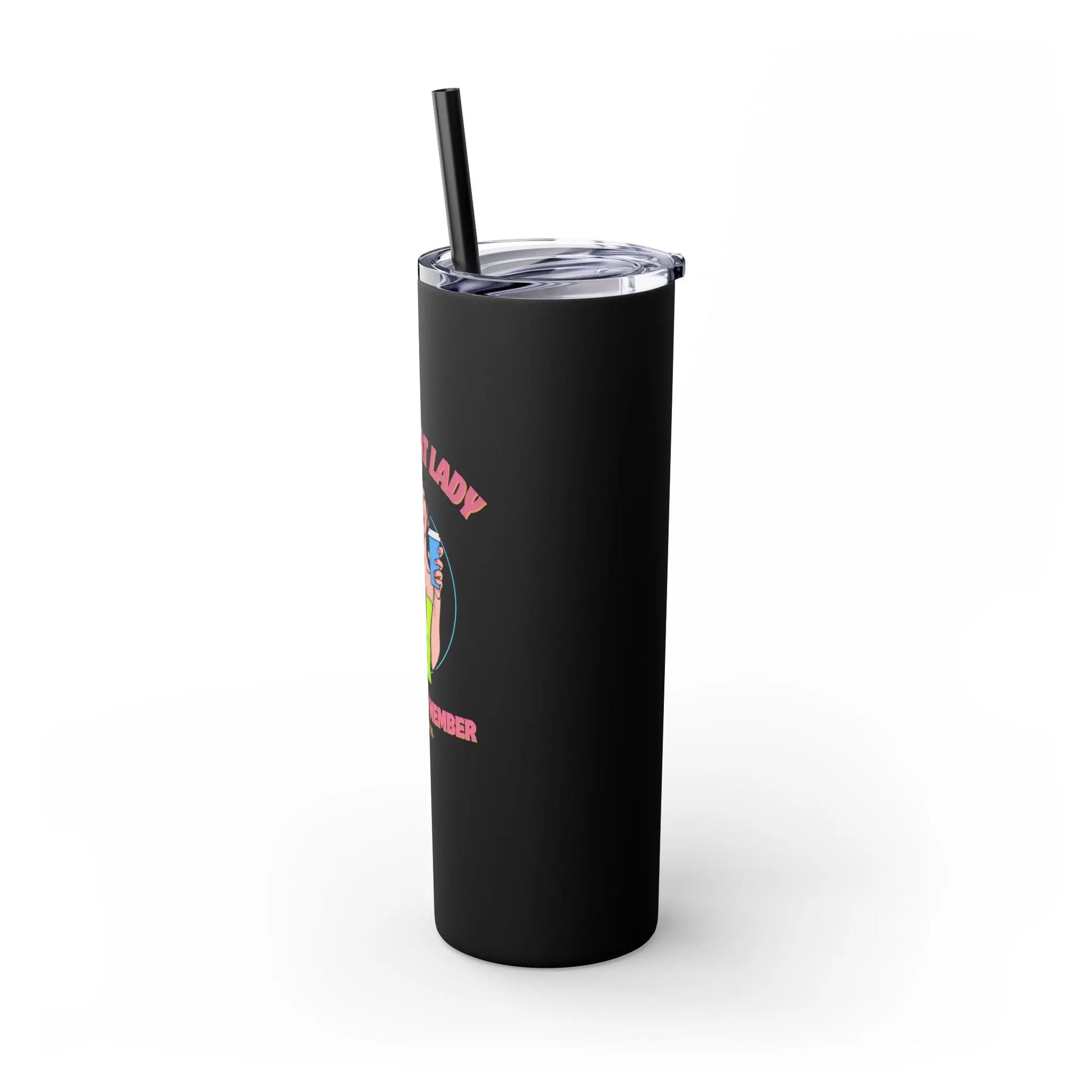 Skinny Tumbler with Straw, 20oz - Crazy Cat Lady Printify