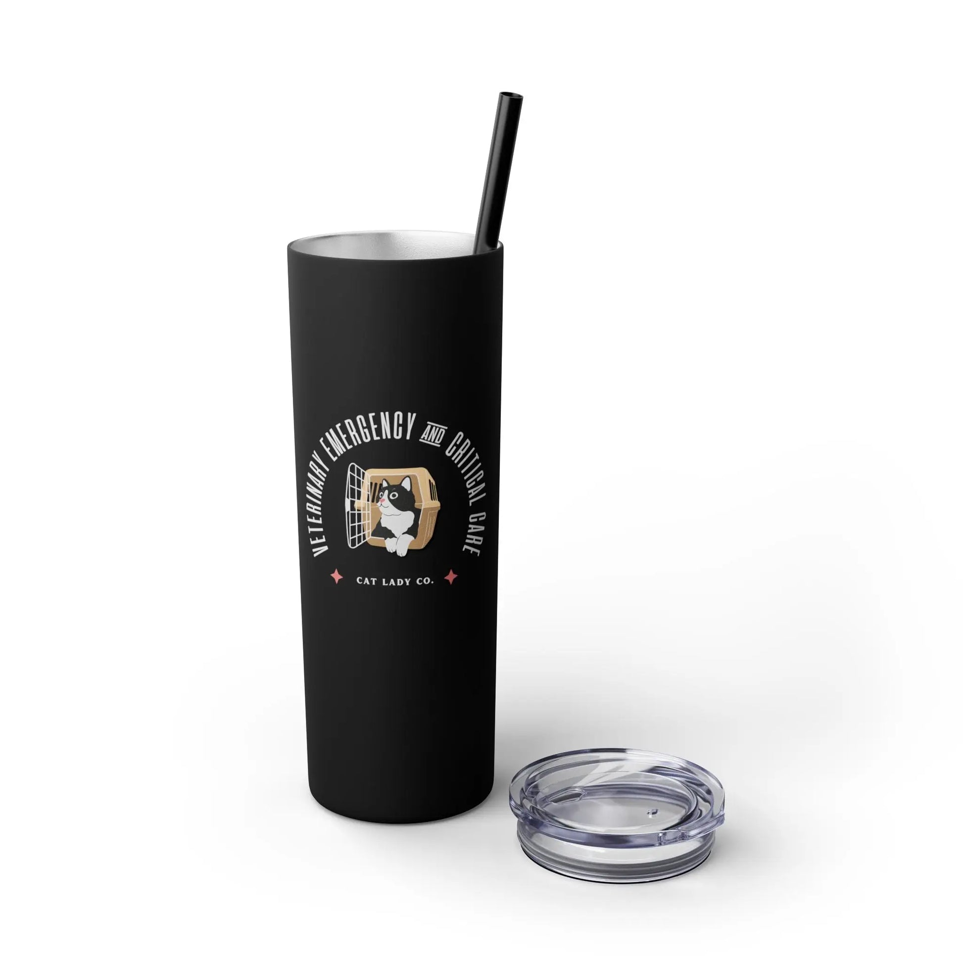 Vet Emergency & Critical Care Skinny Tumbler with Straw, 20oz Printify
