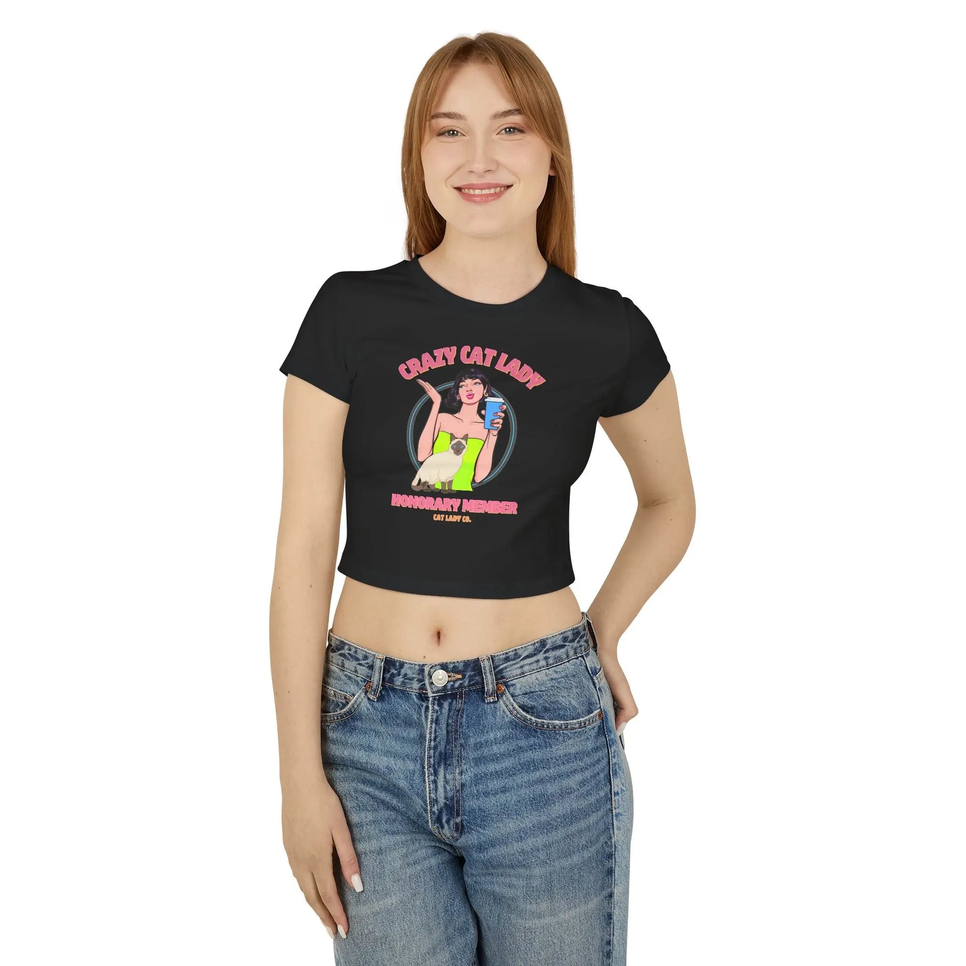 Women's Baby Tee Crazy Cat Lady Printify