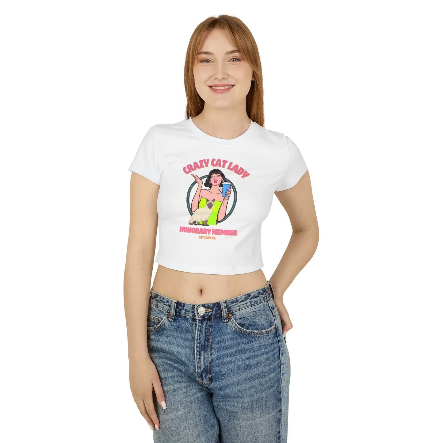 Women's Baby Tee Crazy Cat Lady Printify