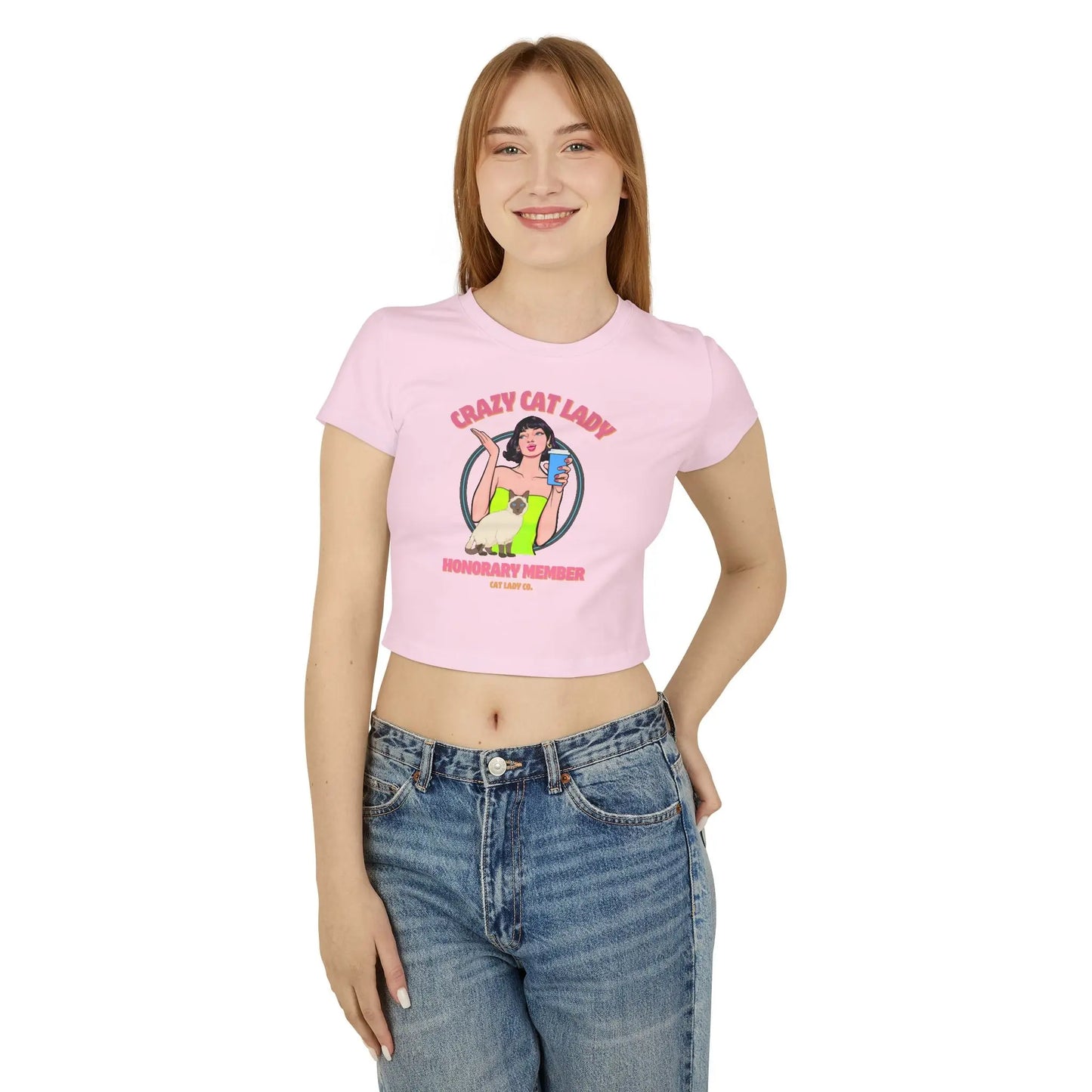 Women's Baby Tee Crazy Cat Lady Printify